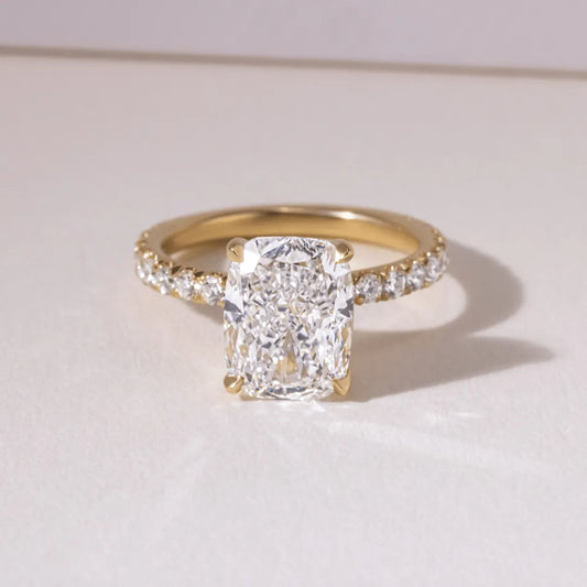 Round Halo, Pave & Split Shank Engagement Ring – 1.93 CT Lab Grown Diamond