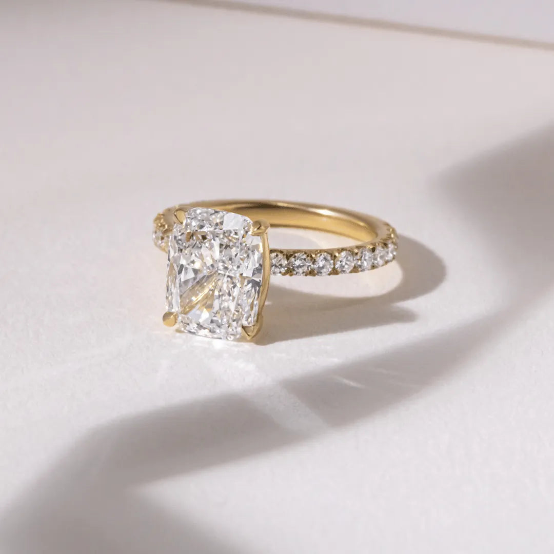 Round Halo, Pave & Split Shank Engagement Ring – 1.93 CT Lab Grown Diamond