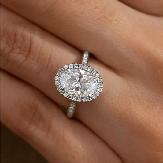 Round Halo, Pave & Split Shank Engagement Ring – 1.93 CT Lab Grown Diamond