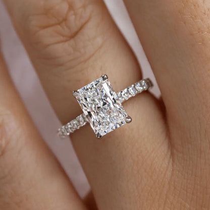 Round Halo, Pave & Split Shank Engagement Ring – 1.93 CT Lab Grown Diamond
