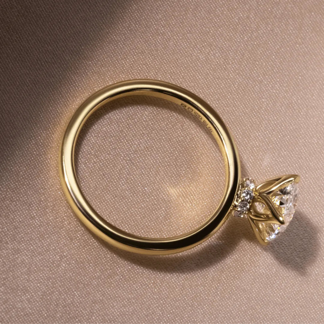 Round Halo, Pave & Split Shank Engagement Ring – 1.93 CT Lab Grown Diamond