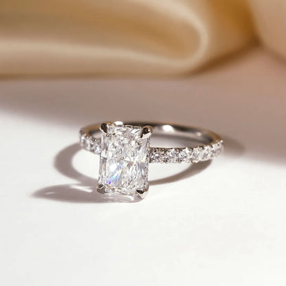 Round Halo, Pave & Split Shank Engagement Ring – 1.93 CT Lab Grown Diamond