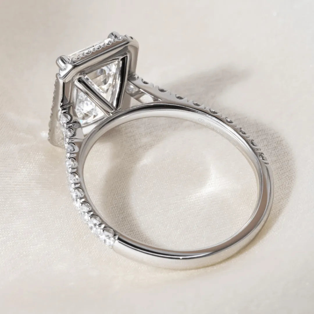 Round Halo, Pave & Split Shank Engagement Ring – 1.93 CT Lab Grown Diamond