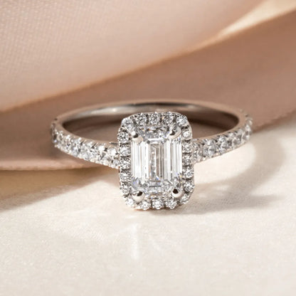 Round Halo, Pave & Split Shank Engagement Ring – 1.93 CT Lab Grown Diamond