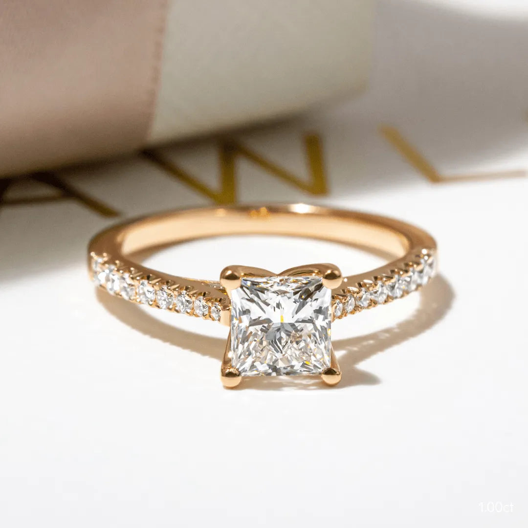 Round Halo, Pave & Split Shank Engagement Ring – 1.93 CT Lab Grown Diamond