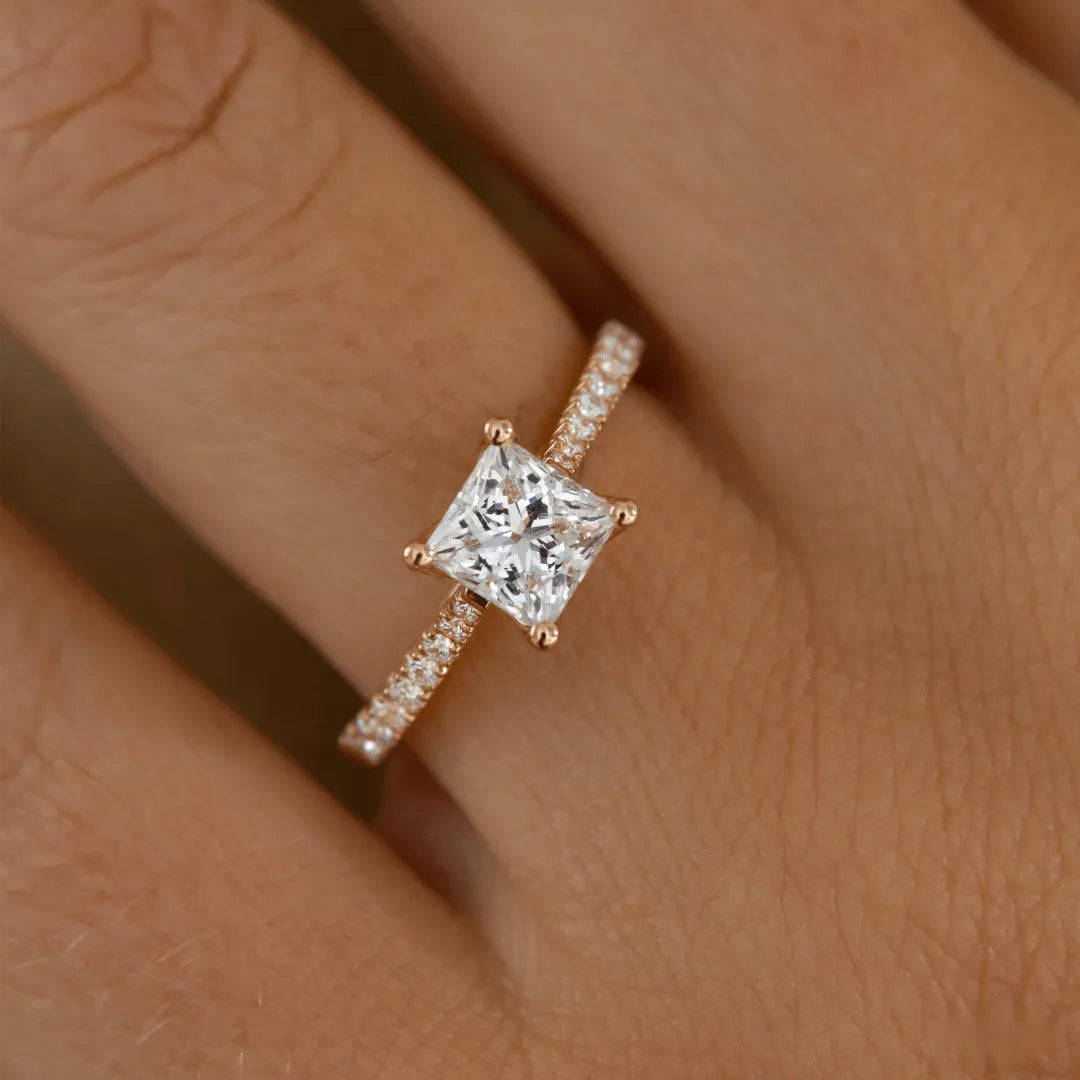 Round Halo, Pave & Split Shank Engagement Ring – 1.93 CT Lab Grown Diamond