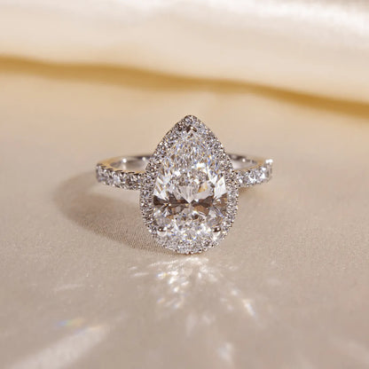 Round Halo, Pave & Split Shank Engagement Ring – 1.93 CT Lab Grown Diamond