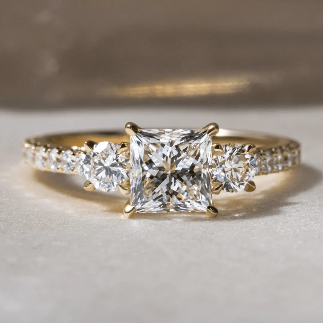 Round Halo, Pave & Split Shank Engagement Ring – 1.93 CT Lab Grown Diamond