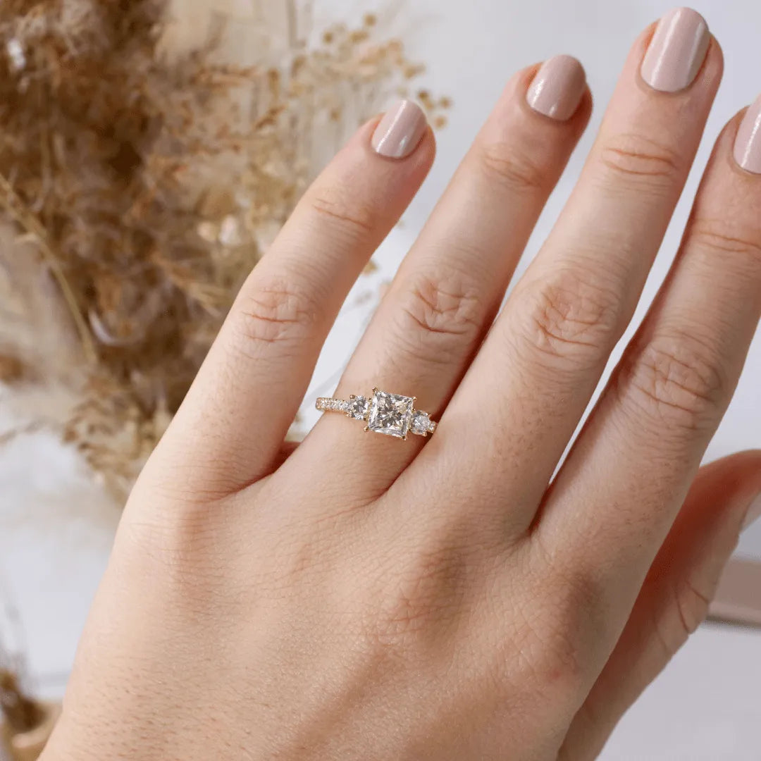 Round Halo, Pave & Split Shank Engagement Ring – 1.93 CT Lab Grown Diamond