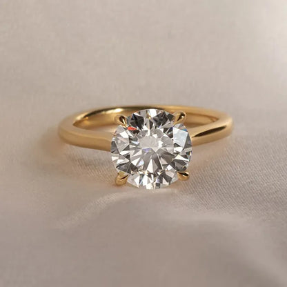 Round Halo, Pave & Split Shank Engagement Ring – 1.93 CT Lab Grown Diamond