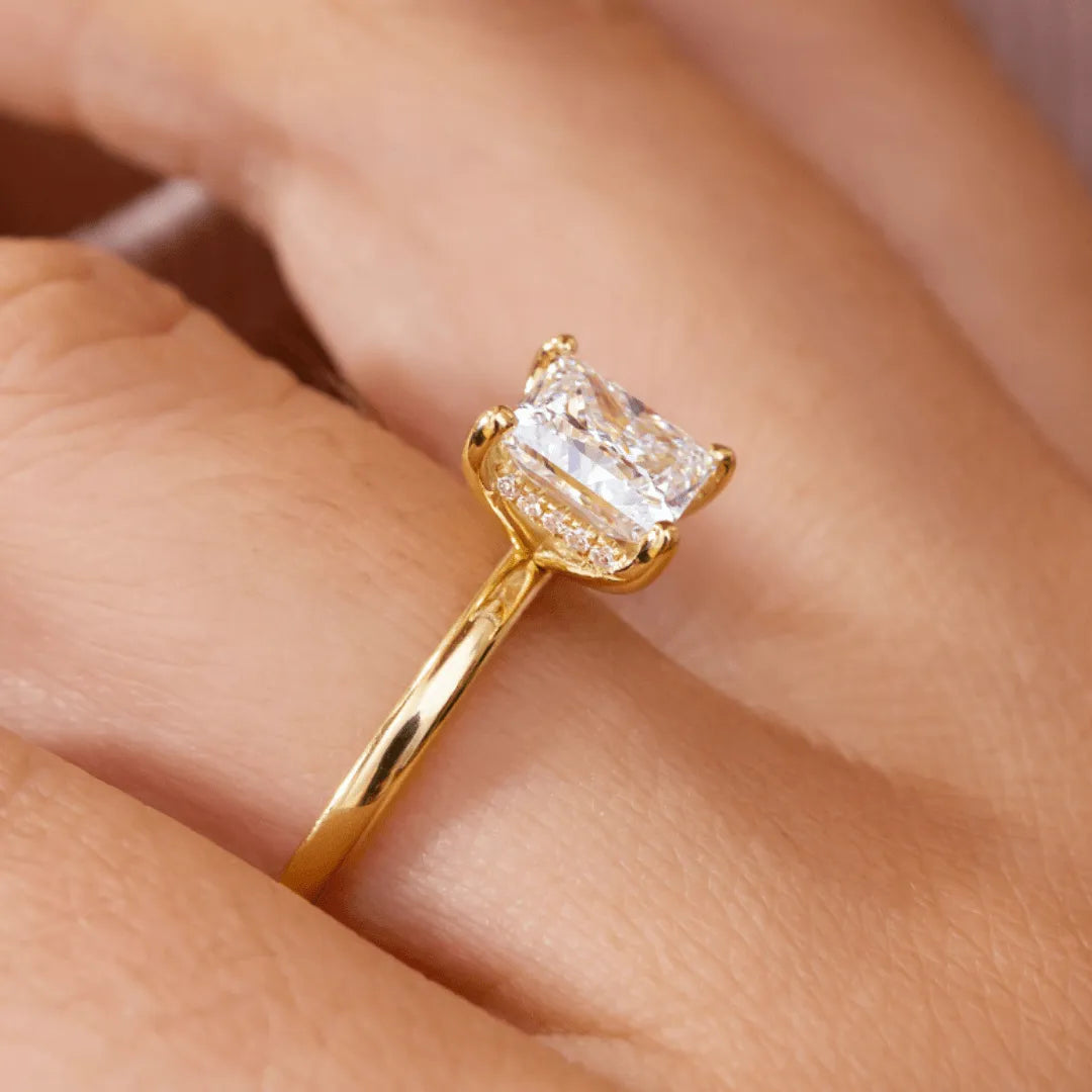 Round Halo, Pave & Split Shank Engagement Ring – 1.93 CT Lab Grown Diamond