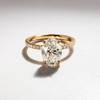 Round Halo, Pave & Split Shank Engagement Ring – 1.93 CT Lab Grown Diamond