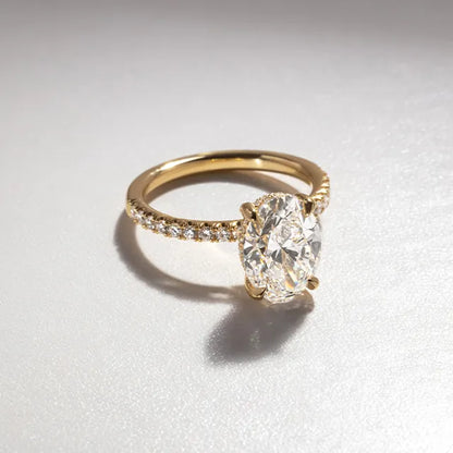 Round Halo, Pave & Split Shank Engagement Ring – 1.93 CT Lab Grown Diamond