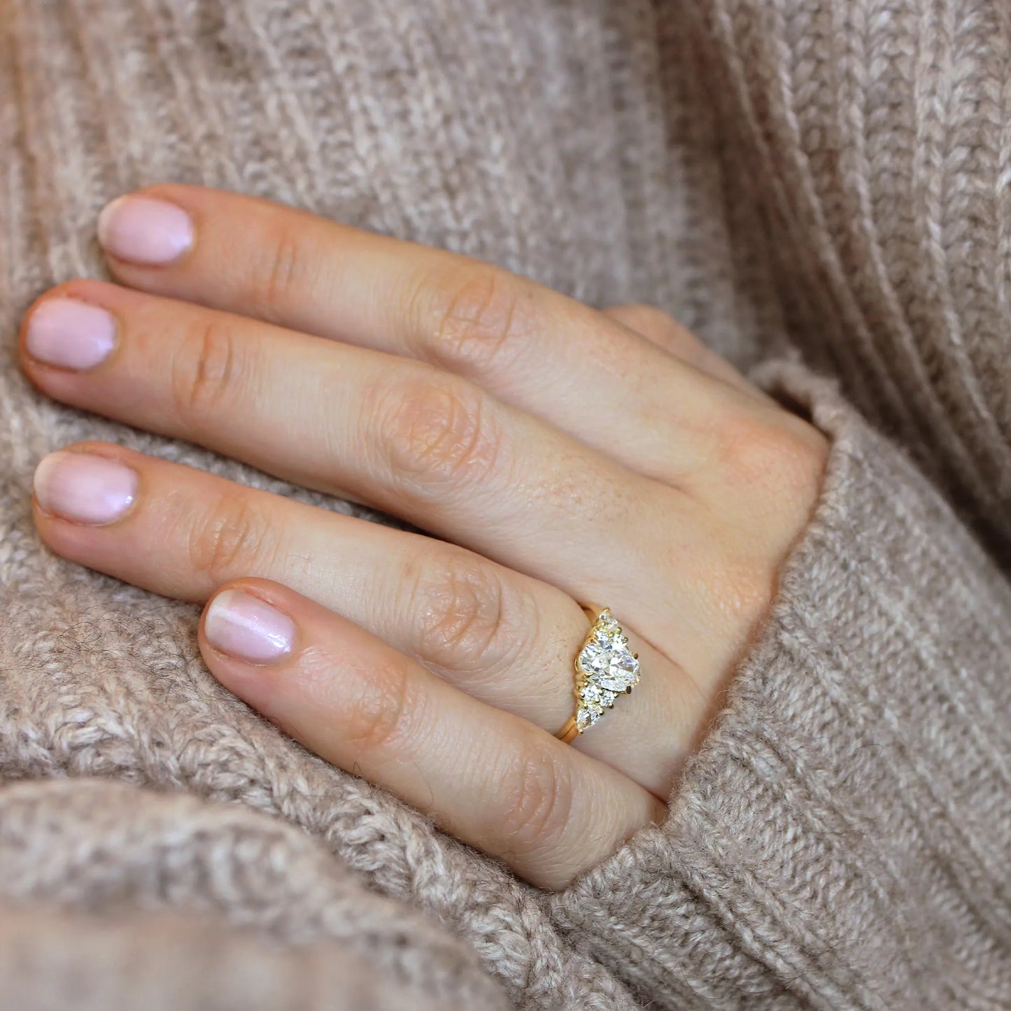 Round Halo, Pave & Split Shank Engagement Ring – 1.93 CT Lab Grown Diamond
