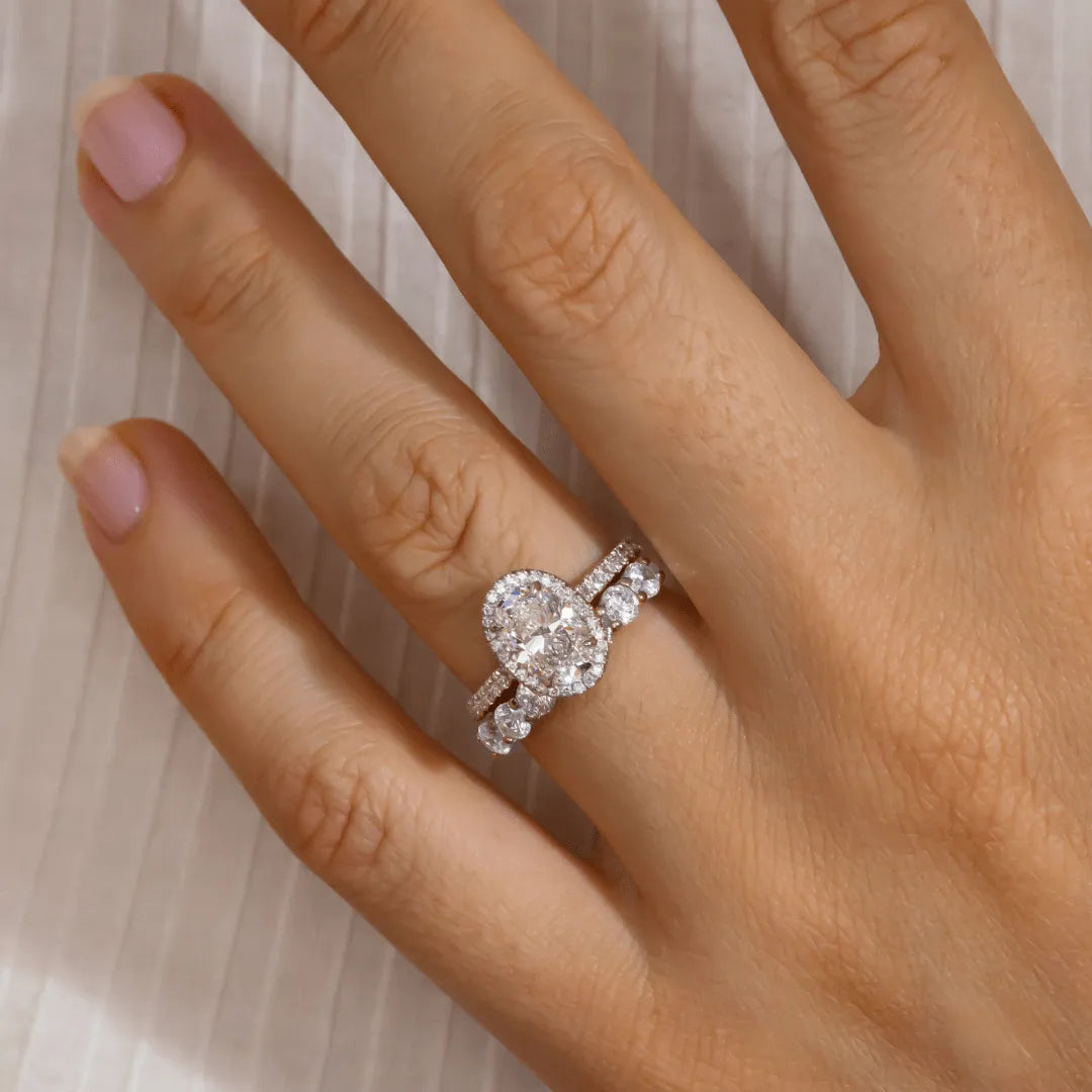 Round Halo, Pave & Split Shank Engagement Ring – 1.93 CT Lab Grown Diamond