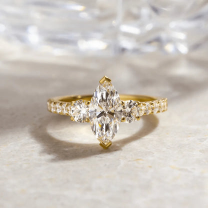 Round Halo, Pave & Split Shank Engagement Ring – 1.93 CT Lab Grown Diamond