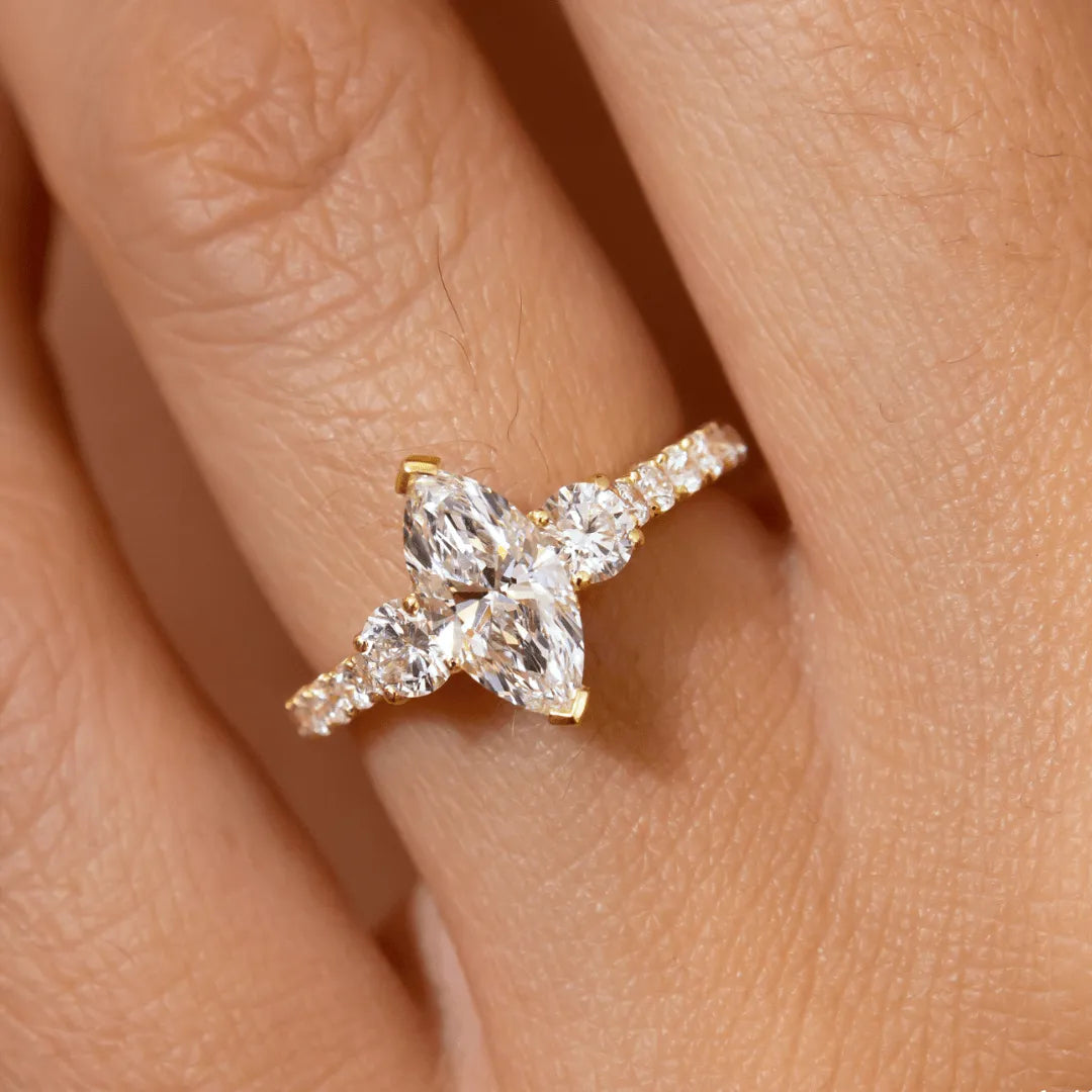 Round Halo, Pave & Split Shank Engagement Ring – 1.93 CT Lab Grown Diamond