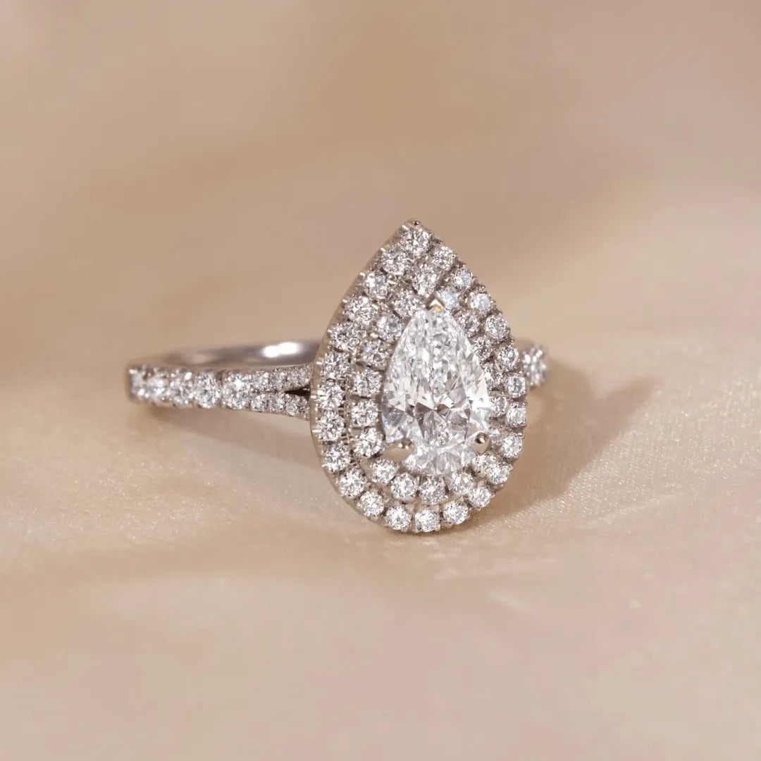Round Halo, Pave & Split Shank Engagement Ring – 1.93 CT Lab Grown Diamond
