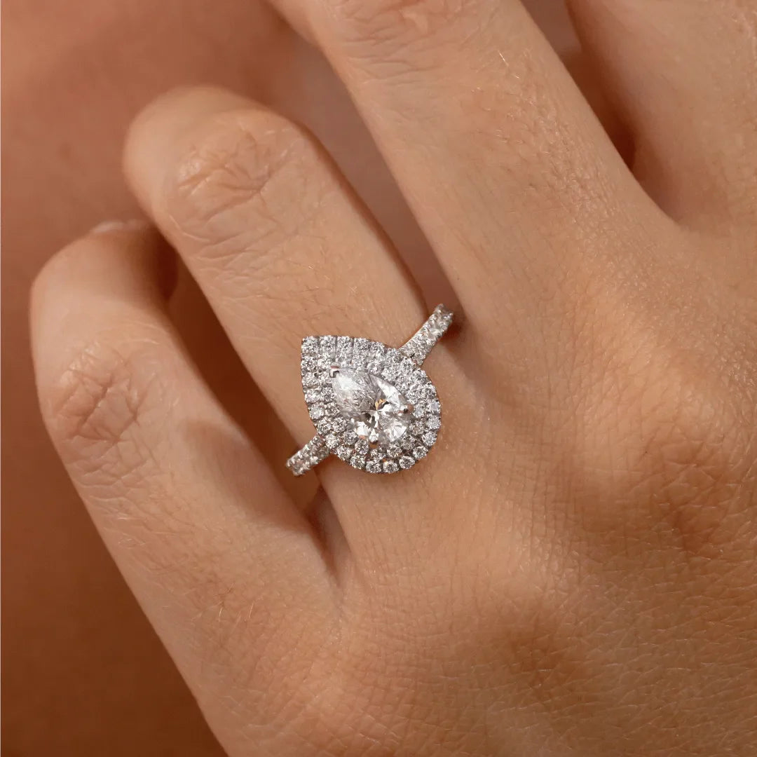 Round Halo, Pave & Split Shank Engagement Ring – 1.93 CT Lab Grown Diamond
