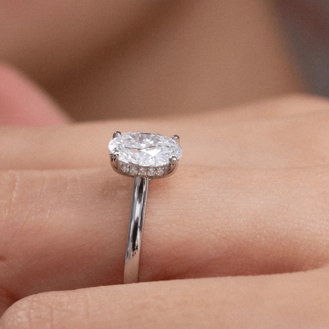 Round Halo, Pave & Split Shank Engagement Ring – 1.93 CT Lab Grown Diamond