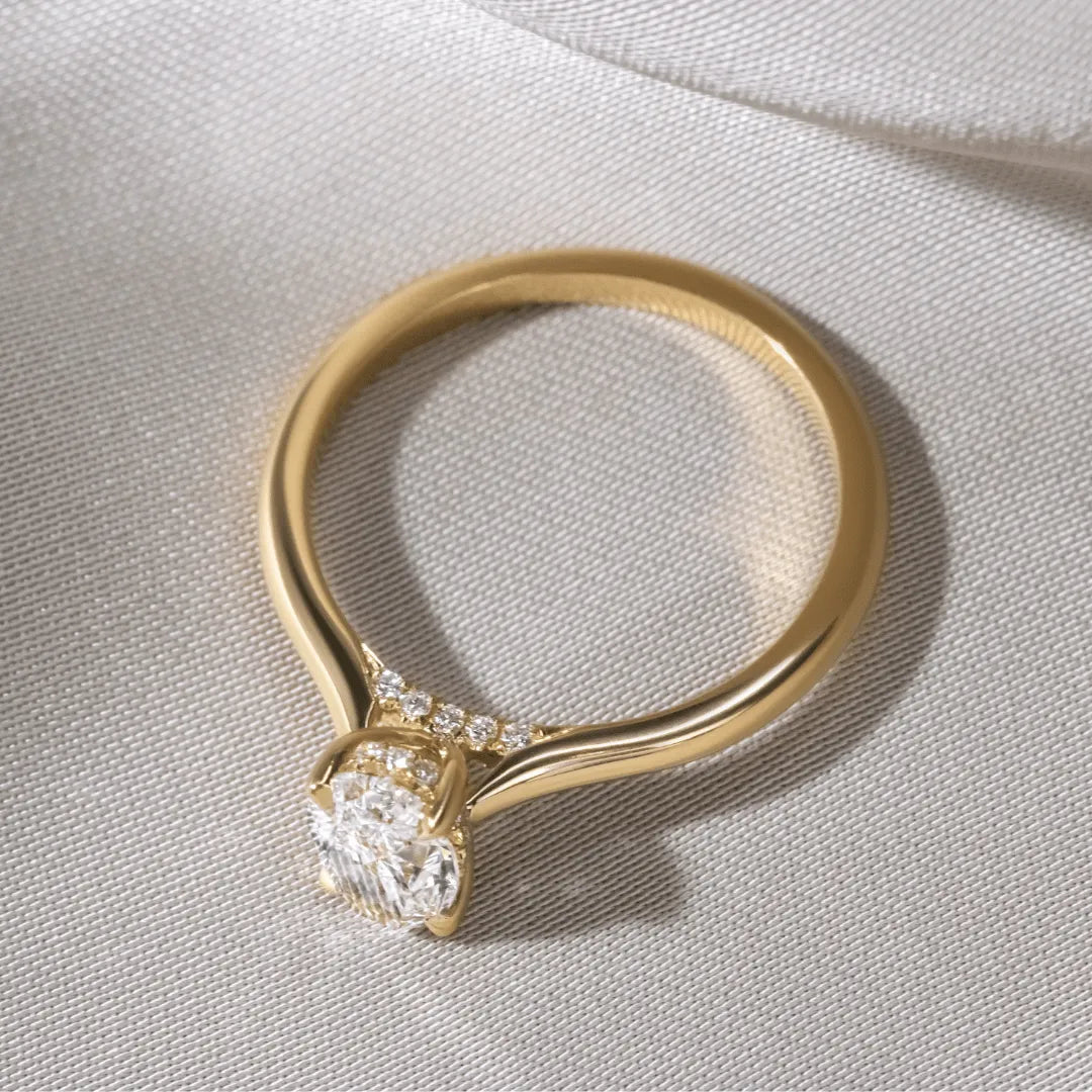 Round Halo, Pave & Split Shank Engagement Ring – 1.93 CT Lab Grown Diamond