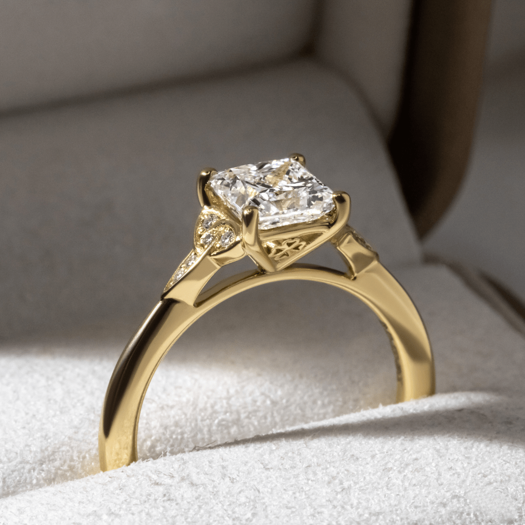 Round Halo, Pave & Split Shank Engagement Ring – 1.93 CT Lab Grown Diamond
