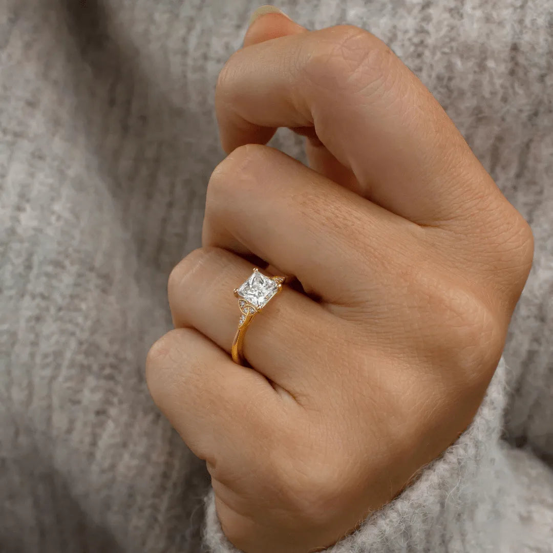Round Halo, Pave & Split Shank Engagement Ring – 1.93 CT Lab Grown Diamond