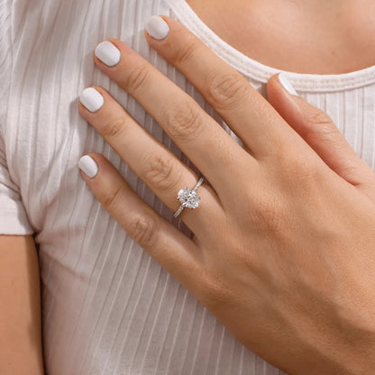 Round Halo, Pave & Split Shank Engagement Ring – 1.93 CT Lab Grown Diamond