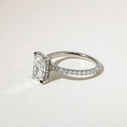 Round Halo, Pave & Split Shank Engagement Ring – 1.93 CT Lab Grown Diamond