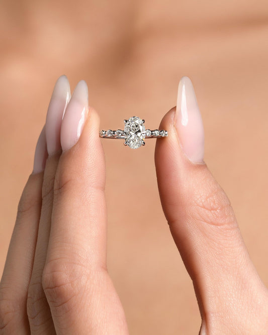 Round Halo, Pave & Split Shank Engagement Ring – 1.93 CT Lab Grown Diamond