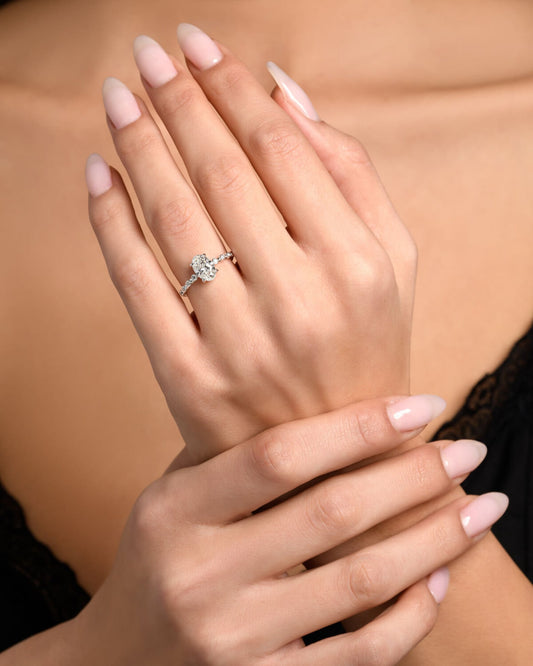 Round Halo, Pave & Split Shank Engagement Ring – 1.93 CT Lab Grown Diamond