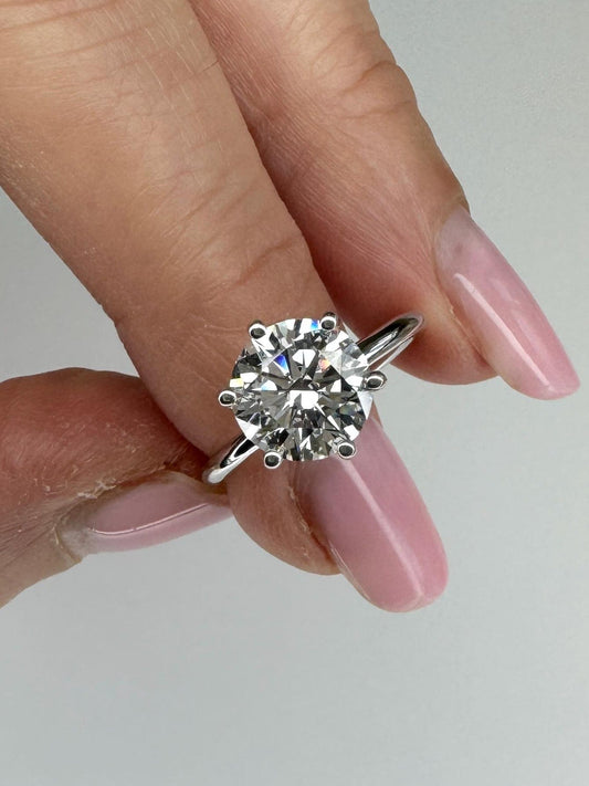 Round Halo, Pave & Split Shank Engagement Ring – 1.93 CT Lab Grown Diamond
