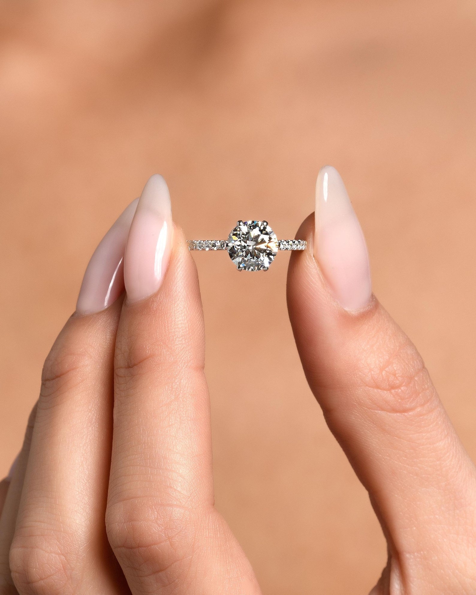 Round Halo, Pave & Split Shank Engagement Ring – 1.93 CT Lab Grown Diamond