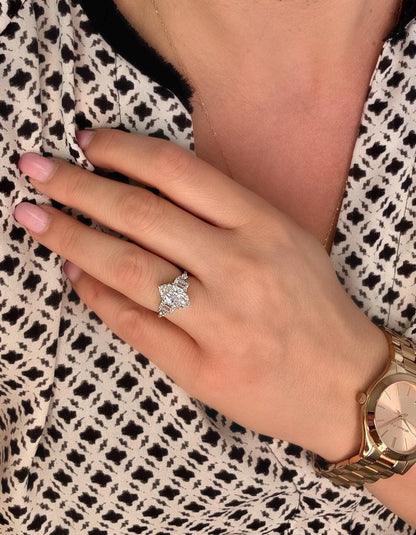 Round Halo, Pave & Split Shank Engagement Ring – 1.93 CT Lab Grown Diamond