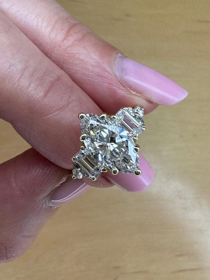 Round Halo, Pave & Split Shank Engagement Ring – 1.93 CT Lab Grown Diamond