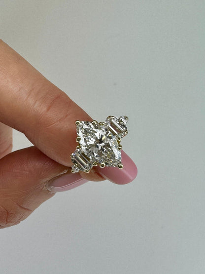 Round Halo, Pave & Split Shank Engagement Ring – 1.93 CT Lab Grown Diamond