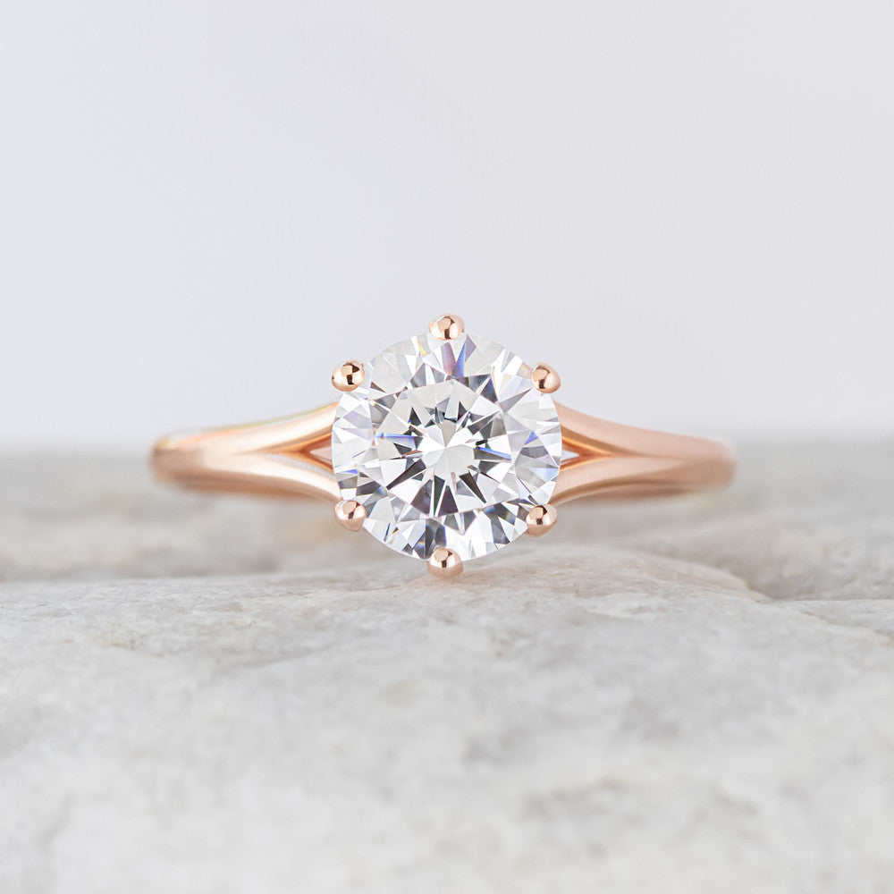 2 CT Round Three Stones Lab Grown Diamond Engagement Ring