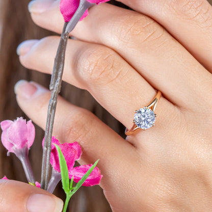 2 CT Round Three Stones Lab Grown Diamond Engagement Ring