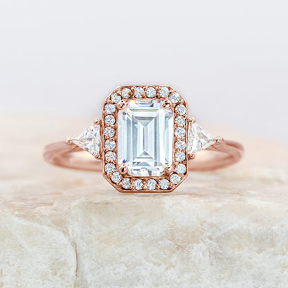 2 CT Round Three Stones Lab Grown Diamond Engagement Ring