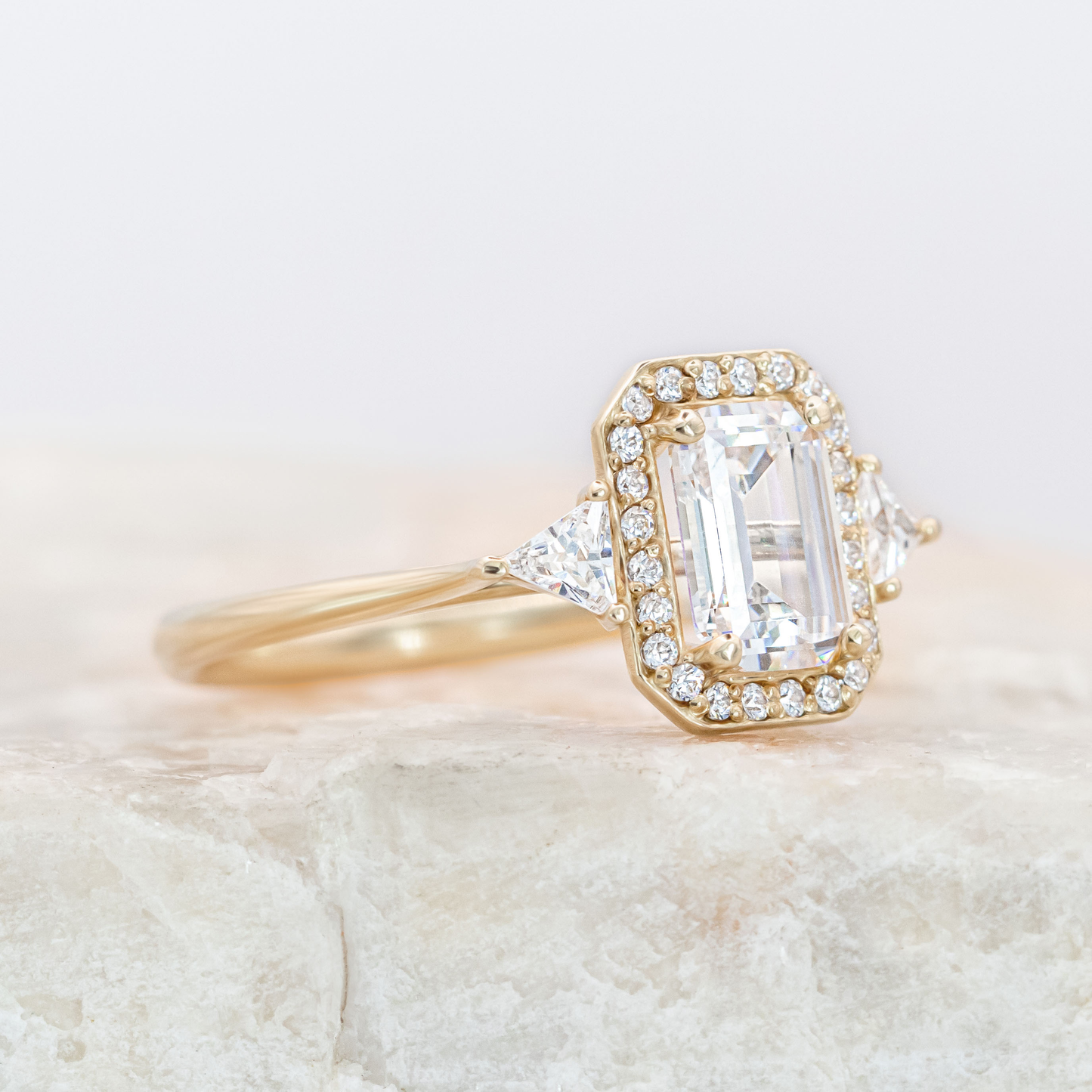 2 CT Round Three Stones Lab Grown Diamond Engagement Ring