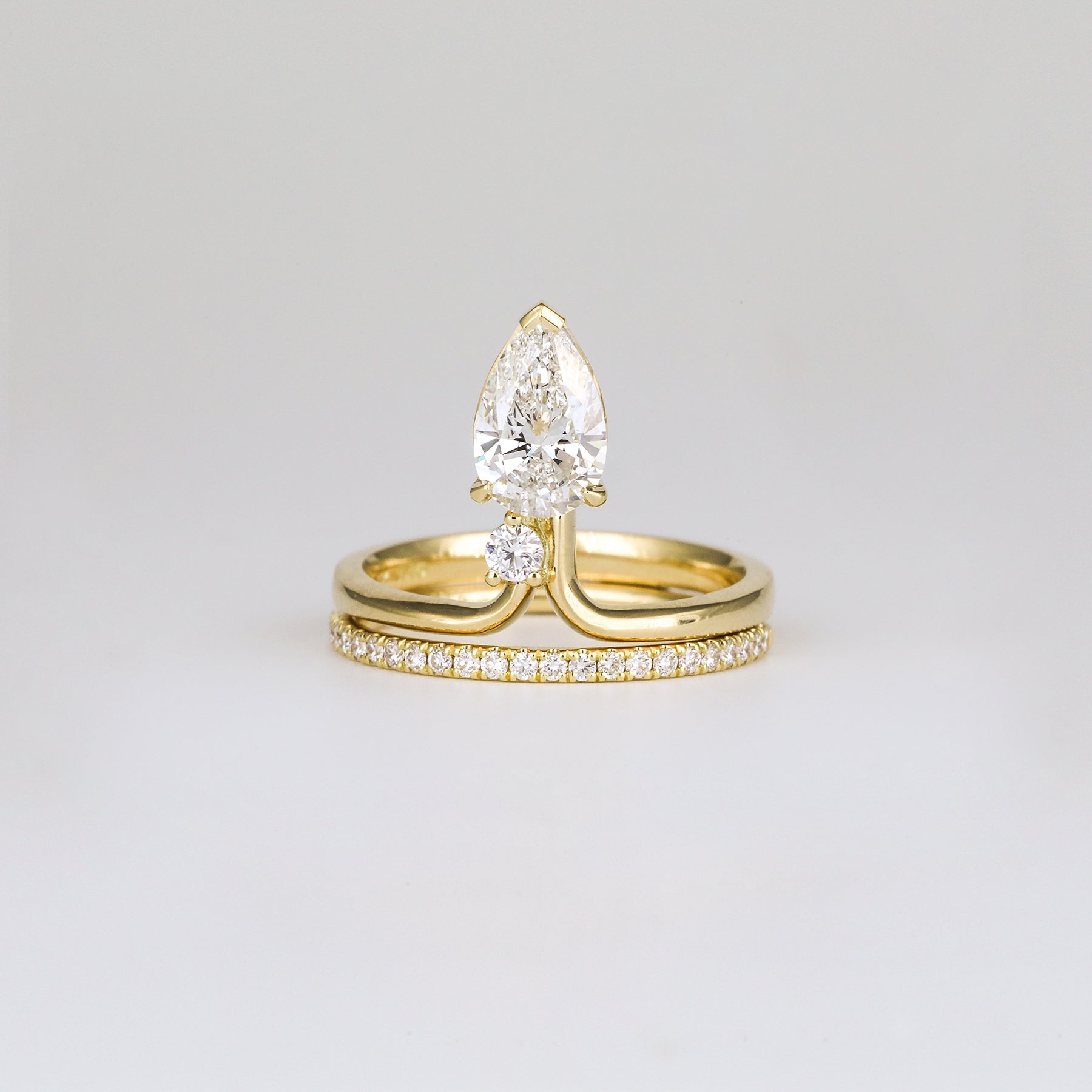 2 CT Emerald Pave Moissanite Engagement Ring