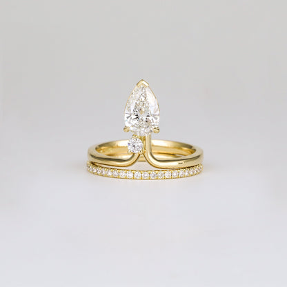 2 CT Emerald Pave Moissanite Engagement Ring