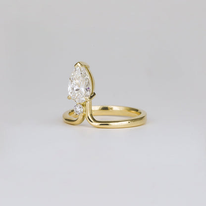 2 CT Emerald Pave Moissanite Engagement Ring