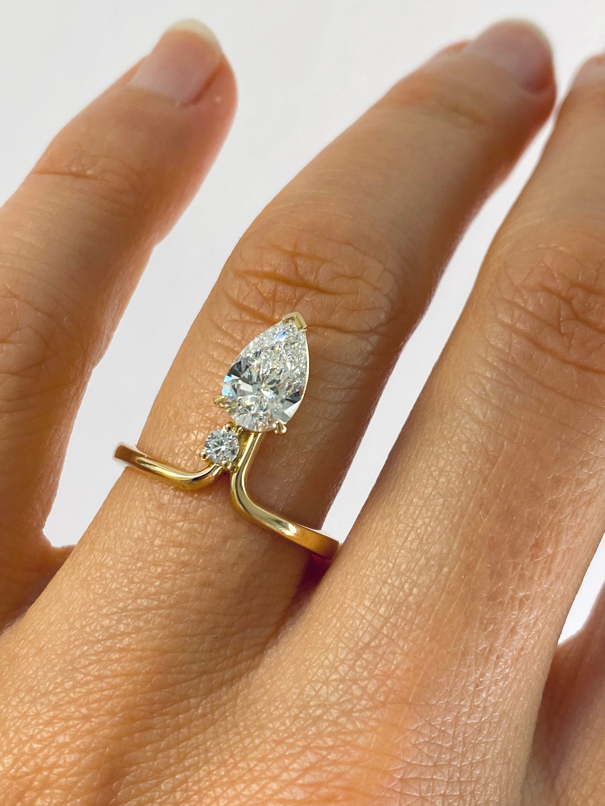 2 CT Emerald Pave Moissanite Engagement Ring