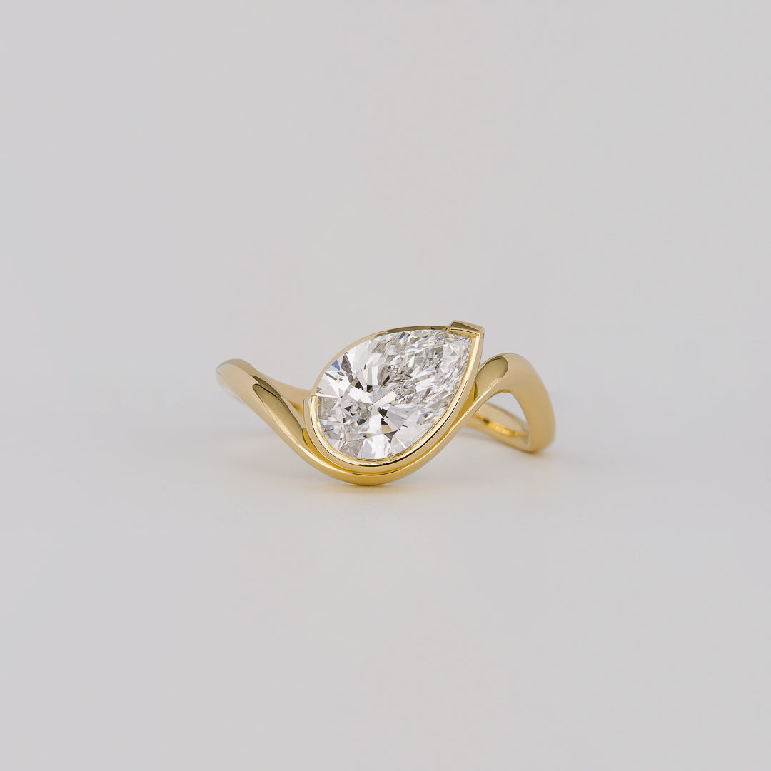 2 CT Emerald Pave Moissanite Engagement Ring