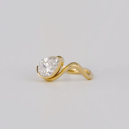 2 CT Emerald Pave Moissanite Engagement Ring