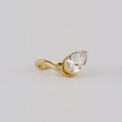 2 CT Emerald Pave Moissanite Engagement Ring