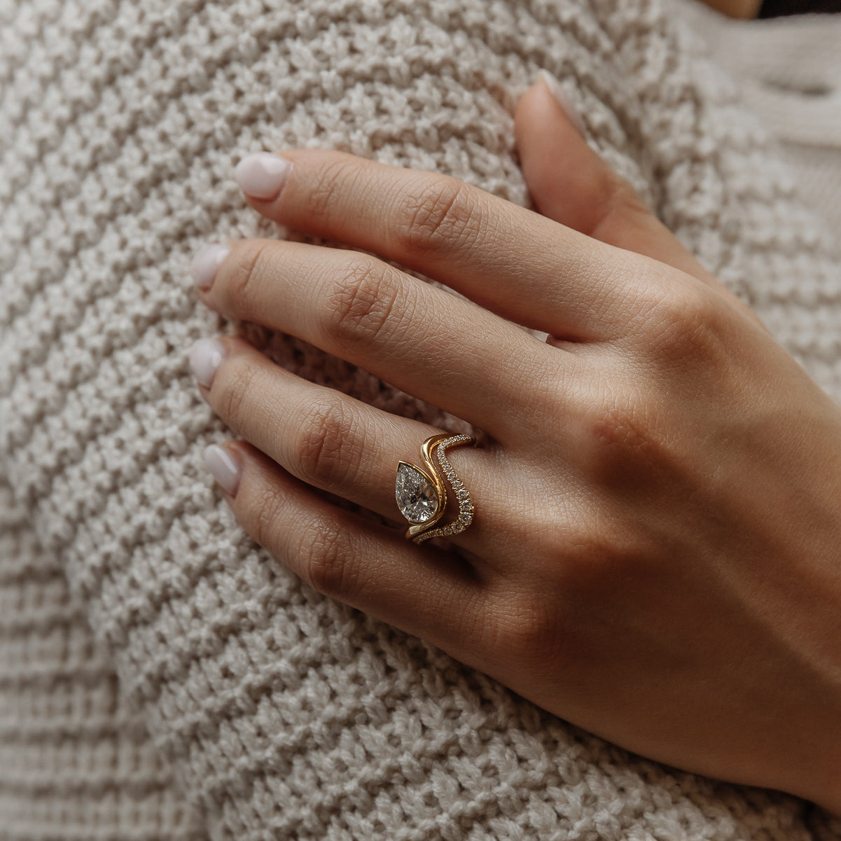 2 CT Emerald Pave Moissanite Engagement Ring