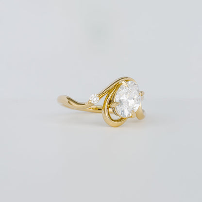 2 CT Emerald Pave Moissanite Engagement Ring