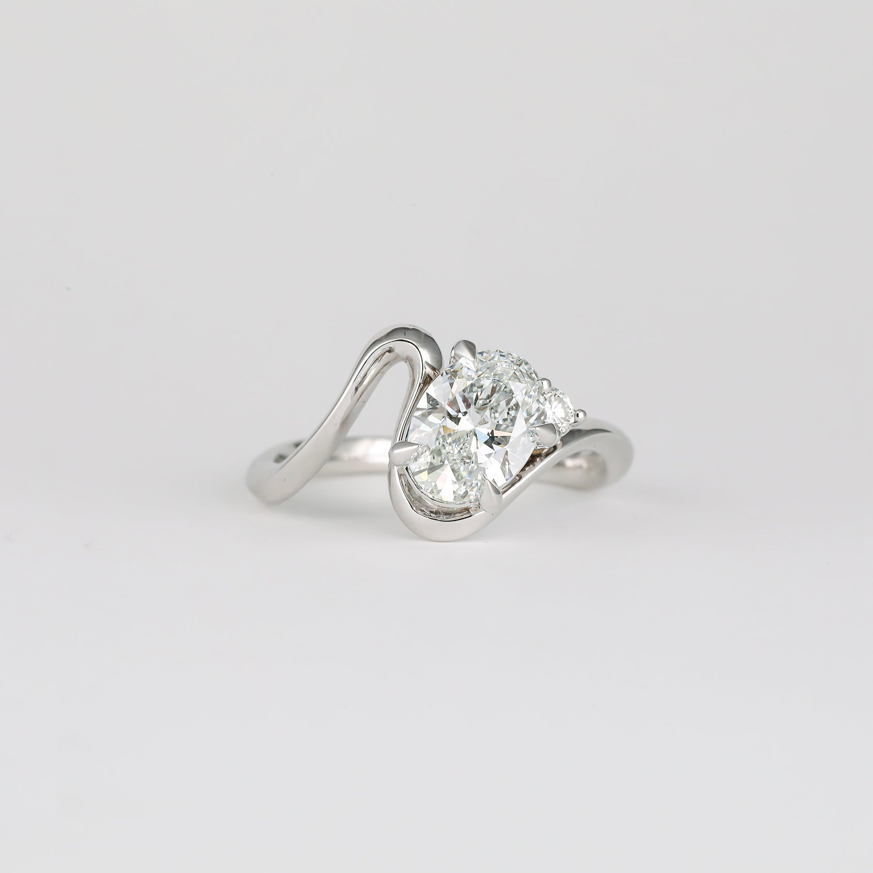 2 CT Emerald Pave Moissanite Engagement Ring